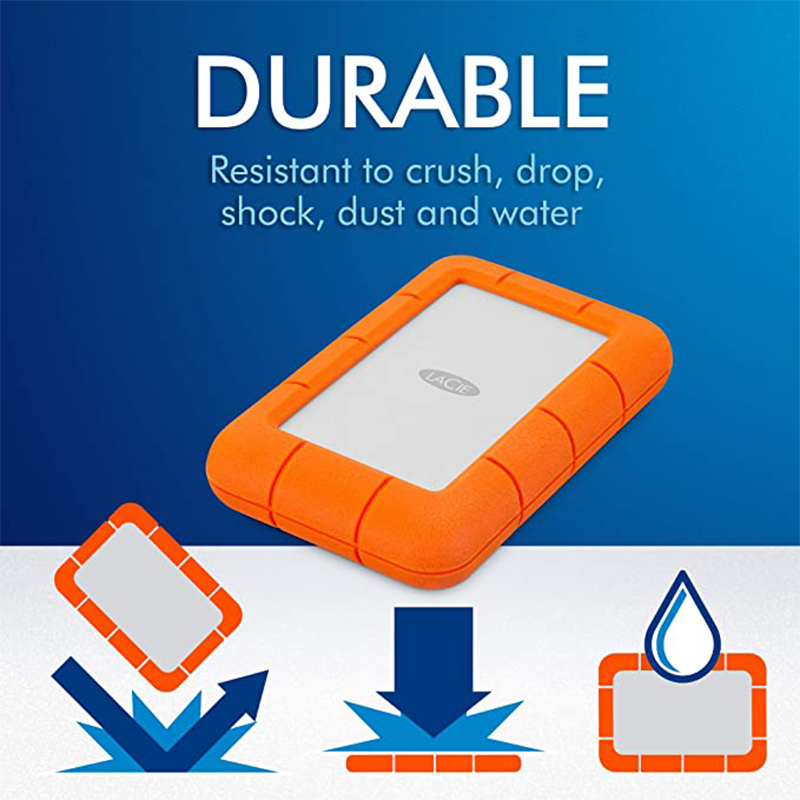 LaCie Rugged Mini, 2TB, 2.5', Portable External Hard Drive